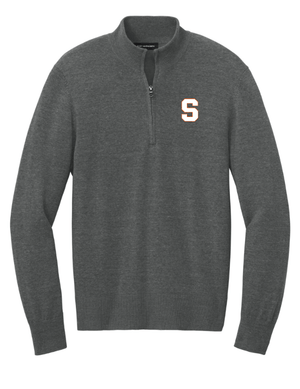 Custom Apparel - Screen Printing - Stockbridge Staff Apparel - Men's Quarter Zip Sweater - Graphite - Stockbridge Staff Apparel - 16533
