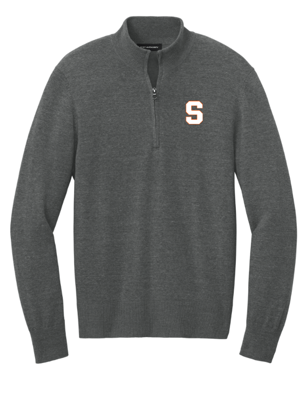 Custom Apparel - Screen Printing - Stockbridge Staff Apparel - Men's Quarter Zip Sweater - Graphite - Stockbridge Staff Apparel - 16533