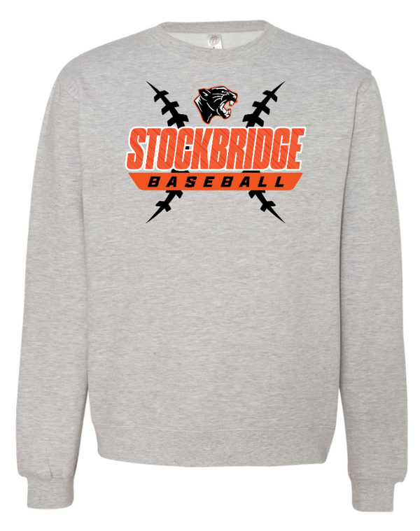 Stockbridge Baseball - Midweight Crewneck Sweatshirt (Multiple Colors Available)