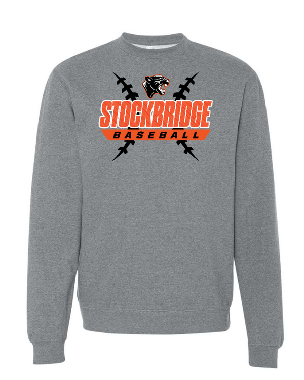 Stockbridge Baseball - Midweight Crewneck Sweatshirt (Multiple Colors Available)