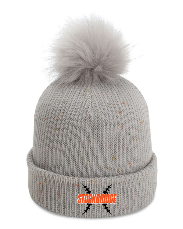 Stockbridge Baseball - Pom Cuffed Beanie