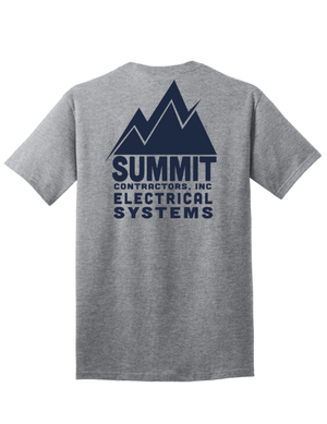 Custom Apparel - Screen Printing - Summit Contractors - Core Cotton T-Shirt - Green / Grey - Summit Contractors - 16912