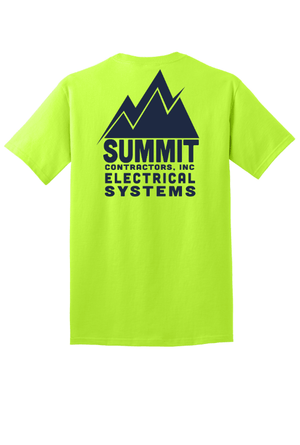 Custom Apparel - Screen Printing - Summit Contractors - Core Cotton T-Shirt - Green / Grey - Summit Contractors - 16912