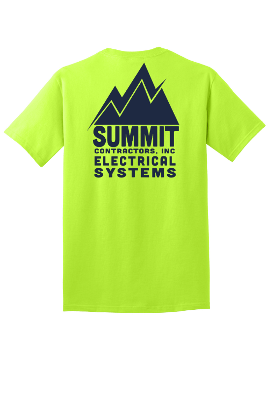 Custom Apparel - Screen Printing - Summit Contractors - Core Cotton T-Shirt - Green / Grey - Summit Contractors - 16912