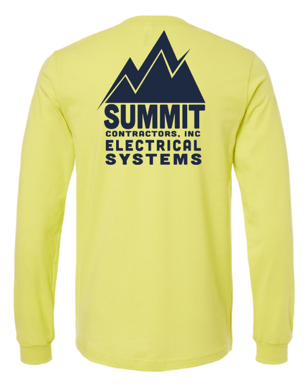 Custom Apparel - Screen Printing - Summit Contractors - Long Sleeve T-Shirt - Strobe / Blue Storm - Summit Contractors - 16912