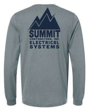 Custom Apparel - Screen Printing - Summit Contractors - Long Sleeve T-Shirt - Strobe / Blue Storm - Summit Contractors - 16912