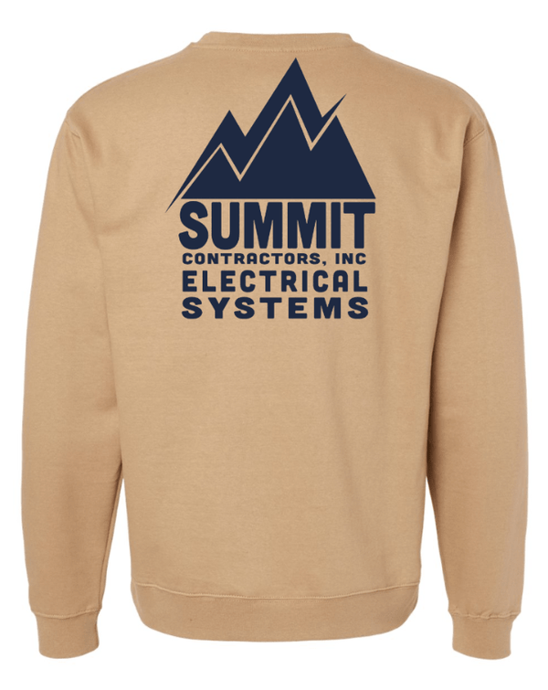 Custom Apparel - Screen Printing - Summit Contractors - Midweight Crewneck Sweatshirt - Grey / Sandstone - Summit Contractors - 16912