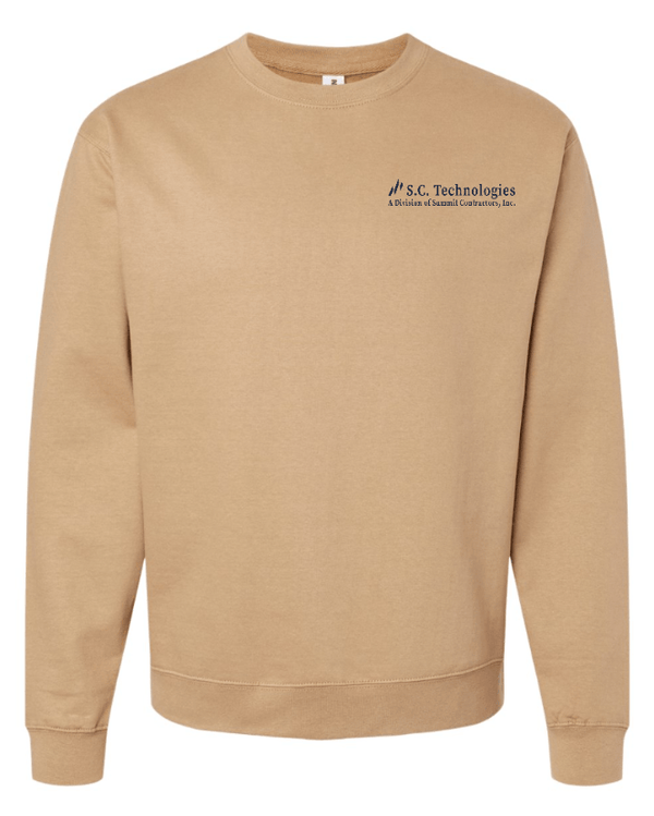 Custom Apparel - Screen Printing - Summit Contractors - Midweight Crewneck Sweatshirt - Grey / Sandstone - Summit Contractors - 16912