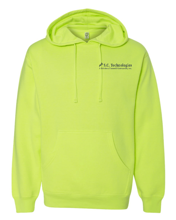 Custom Apparel - Screen Printing - Summit Contractors - Midweight Hooded Sweatshirt - Safety Yellow / Cement - Summit Contractors - 16912