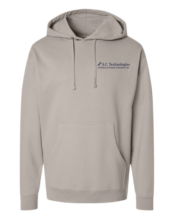 Custom Apparel - Screen Printing - Summit Contractors - Midweight Hooded Sweatshirt - Safety Yellow / Cement - Summit Contractors - 16912