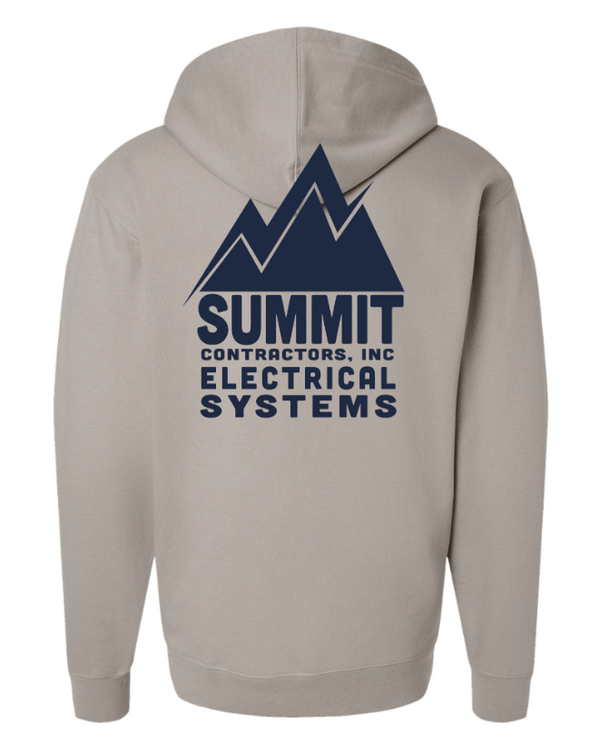 Custom Apparel - Screen Printing - Summit Contractors - Midweight Hooded Sweatshirt - Safety Yellow / Cement - Summit Contractors - 16912