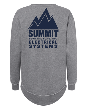 Custom Apparel - Screen Printing - Summit Contractors - Women's Weekend Fleece Crewneck Sweatshirt - Summit Contractors - 16912