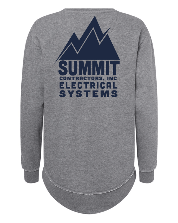 Custom Apparel - Screen Printing - Summit Contractors - Women's Weekend Fleece Crewneck Sweatshirt - Summit Contractors - 16912