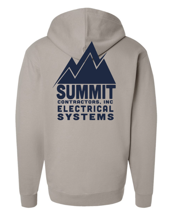 Summit Contractors - Midweight Hooded Sweatshirt  -- Safety Yellow / Cement