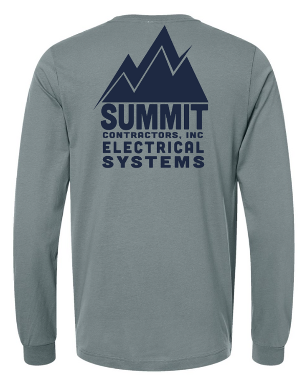 Summit Contractors - Long Sleeve T-Shirt  -- Strobe / Blue Storm