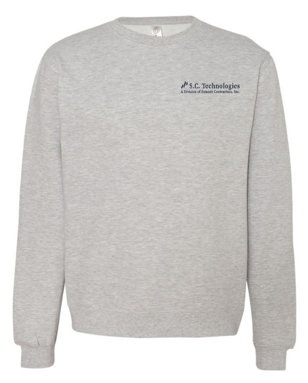 Summit Contractors - Midweight Crewneck Sweatshirt  -- Grey / Sandstone