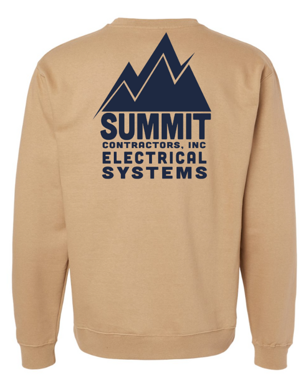 Summit Contractors - Midweight Crewneck Sweatshirt  -- Grey / Sandstone