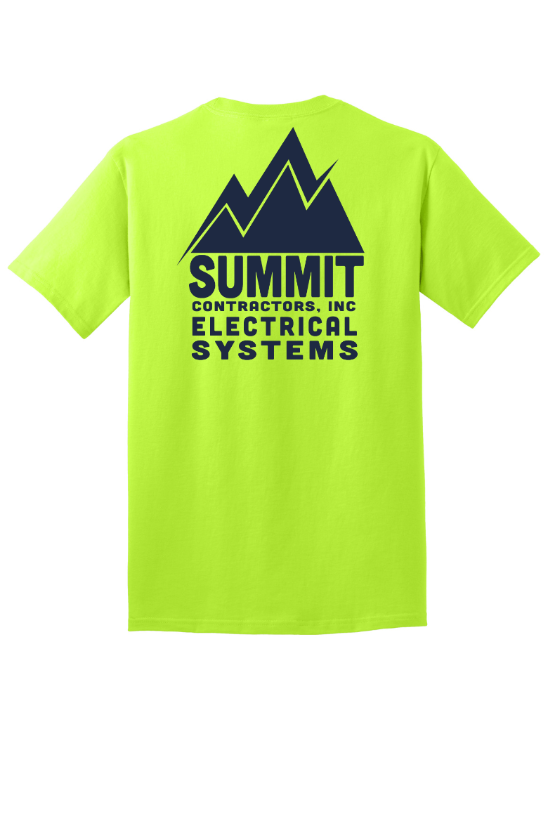 Summit Contractors - Core Cotton T-Shirt -- Green / Grey