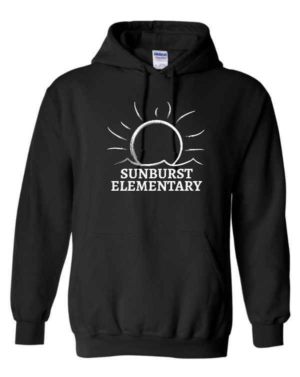 Custom Apparel - Screen Printing - Sunburst Elementary School - 50th Anniversary - Adult Heavy Blend Hooded Sweatshirt (Black / Orange / Purple) - Sunburst Elementary School - 16934