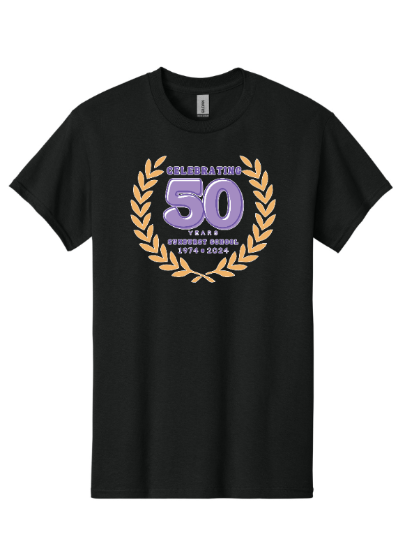 Custom Apparel - Screen Printing - Sunburst Elementary School - 50th Anniversary - Adult Heavy Cotton T-Shirt - Sunburst Elementary School - 16934