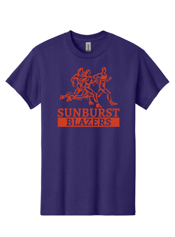 Custom Apparel - Screen Printing - Sunburst Elementary School - 50th Anniversary - Adult Heavy Cotton T-Shirt (Sunburst Blazers Design) - Sunburst Elementary School - 16934