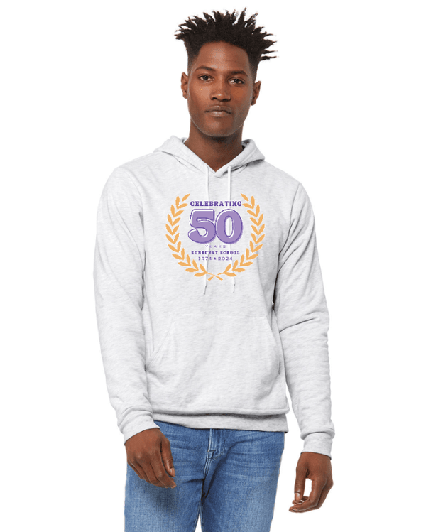 Custom Apparel - Screen Printing - Sunburst Elementary School - 50th Anniversary - Adult Unisex Fleece Pullover Hoodie - Sunburst Elementary School - 16934