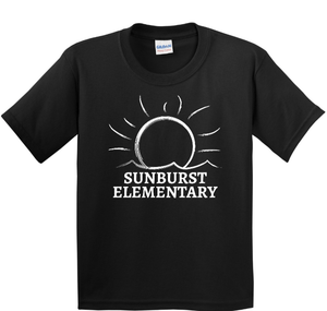 Custom Apparel - Screen Printing - Sunburst Elementary School - 50th Anniversary - Youth Cotton T-Shirt (Black / Purple / Orange) - Sunburst Elementary School - 16934