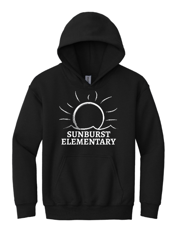 Custom Apparel - Screen Printing - Sunburst Elementary School - 50th Anniversary - Youth Heavy Blend Hooded Sweatshirt (Orange / Purple / Black) - Sunburst Elementary School - 16934