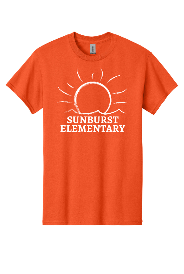 Sunburst Elementary School - 50th Anniversary - Adult Cotton T-Shirt (Black / Purple / Orange)