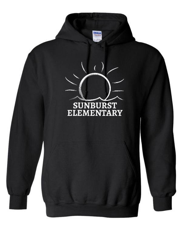 Sunburst Elementary School - 50th Anniversary - Adult Heavy Blend Hooded Sweatshirt (Black / Orange / Purple)