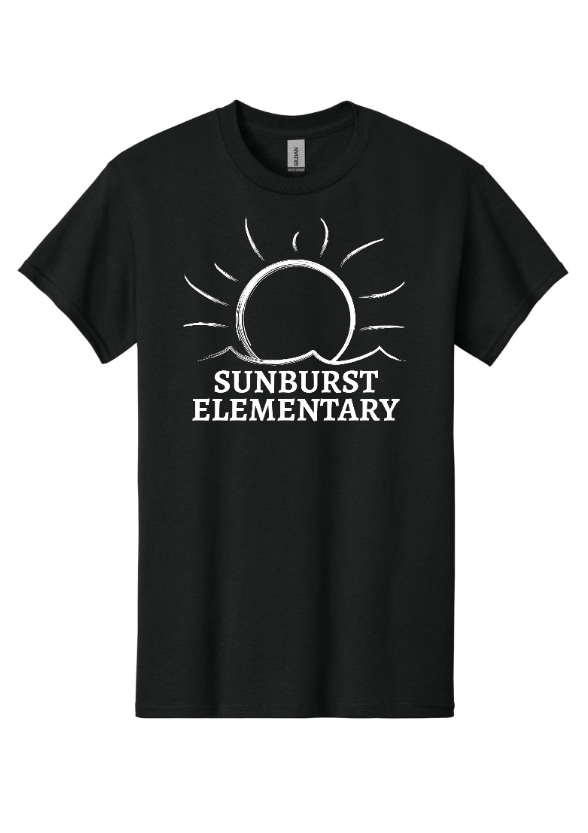 Sunburst Elementary School - 50th Anniversary - Adult Cotton T-Shirt (Black / Purple / Orange)