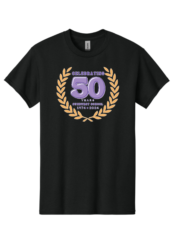 Sunburst Elementary School - 50th Anniversary - Adult Heavy Cotton T-Shirt