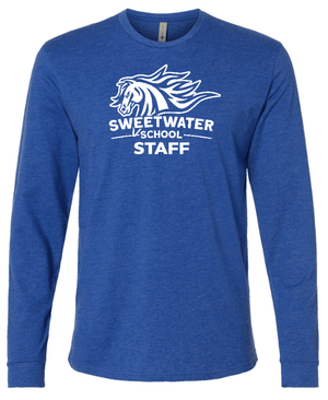 Custom Apparel - Screen Printing - Sweetwater Elementary 2023 Winter - Staff Adult Unisex Long Sleeve T-Shirt - Sweetwater Elementary 2023 Winter - 14479