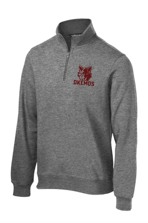 Custom Printed Apparel | Tall Adult Unisex Custom Quarter Zip Sweatshirt - Vintage Heather | Okemos Staff - Okemos Staff S26 - 19087