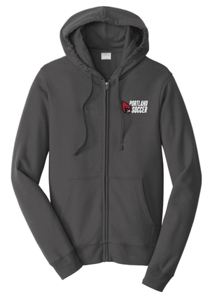 Custom Printed Apparel | Unisex Custom Full-Zip Hooded Sweatshirt | Portland Boys Soccer - Portland Soccer - 19839