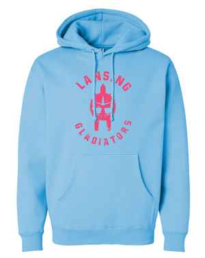 Custom Printed Apparel | Unisex Custom Hoodie - Blue Heavyweight | Lansing Gladiators - Lansing Gladiators - 19512