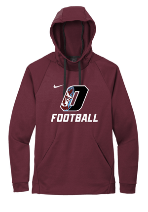 Custom Printed Apparel | Unisex Custom Hoodie - Maroon Nike Therma - FIT | Okemos Football - Okemos Football - 19518