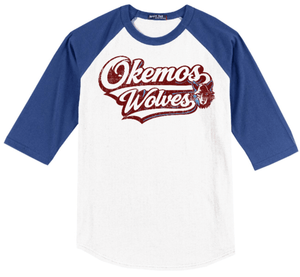 Custom Printed Apparel | Unisex Custom T-Shirt - 3/4 Sleeve Raglan | Okemos Operations - Okemos Operations - 19700