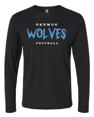 Custom Printed Apparel | Unisex Custom T-Shirt - Black Long Sleeve | Okemos Football - Okemos Football - 19518