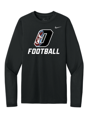 Custom Printed Apparel | Unisex Custom T-Shirt - Black Nike Dri - FIT Long Sleeve | Okemos Football - Okemos Football - 19518