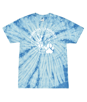 Custom Printed Apparel | Unisex Custom T-Shirt - Blue Tie Dye | Hiawatha Elementary - Hiawatha - 19478