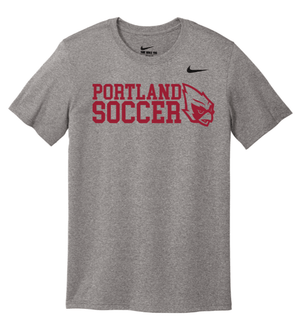 Custom Printed Apparel | Unisex Custom T-Shirt - Carbon Heather Nike | Portland Boys Soccer - Portland Soccer - 19839