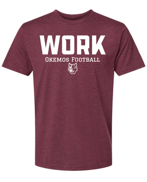 Custom Printed Apparel | Unisex Custom T-Shirt - Heather Maroon | Okemos Football - Okemos Football - 19518