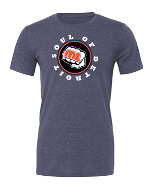 Custom Printed Apparel | Unisex Custom T-Shirt - Heather Navy | Soul of Detroit - Soul of Detroit - 19556