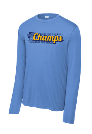 Custom Printed Apparel | Unisex Custom T-Shirt - Light Blue Performance Long Sleeve | GL Track + Field State Qualifiers & Champs 2026 - GL Track Qualifiers + Champs - 19483