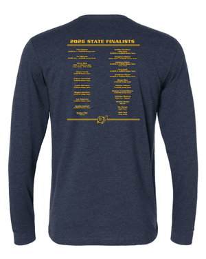 Custom Printed Apparel | Unisex Custom T-Shirt - Navy Heather Long Sleeve | GL Track + Field State Qualifiers & Champs 2026 - GL Track Qualifiers + Champs - 19483