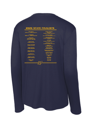 Custom Printed Apparel | Unisex Custom T-Shirt - Navy Performance Long Sleeve | GL Track + Field State Qualifiers & Champs 2026 - GL Track Qualifiers + Champs - 19483