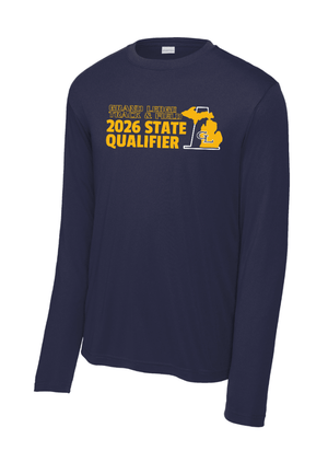 Custom Printed Apparel | Unisex Custom T-Shirt - Navy Performance Long Sleeve | GL Track + Field State Qualifiers & Champs 2026 - GL Track Qualifiers + Champs - 19483