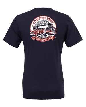 Custom Printed Apparel | Unisex Custom T-Shirt - Navy | Portland Area Fire Authority Commemorative 150th - PAFA - 19722