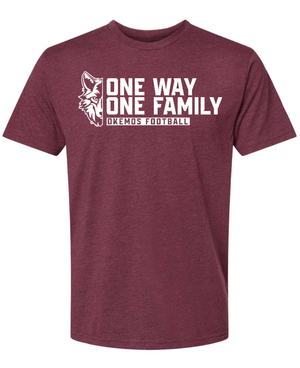 Custom Printed Apparel | Unisex Custom T-Shirt - One Way One Family | Okemos Football - Okemos Football - 19518